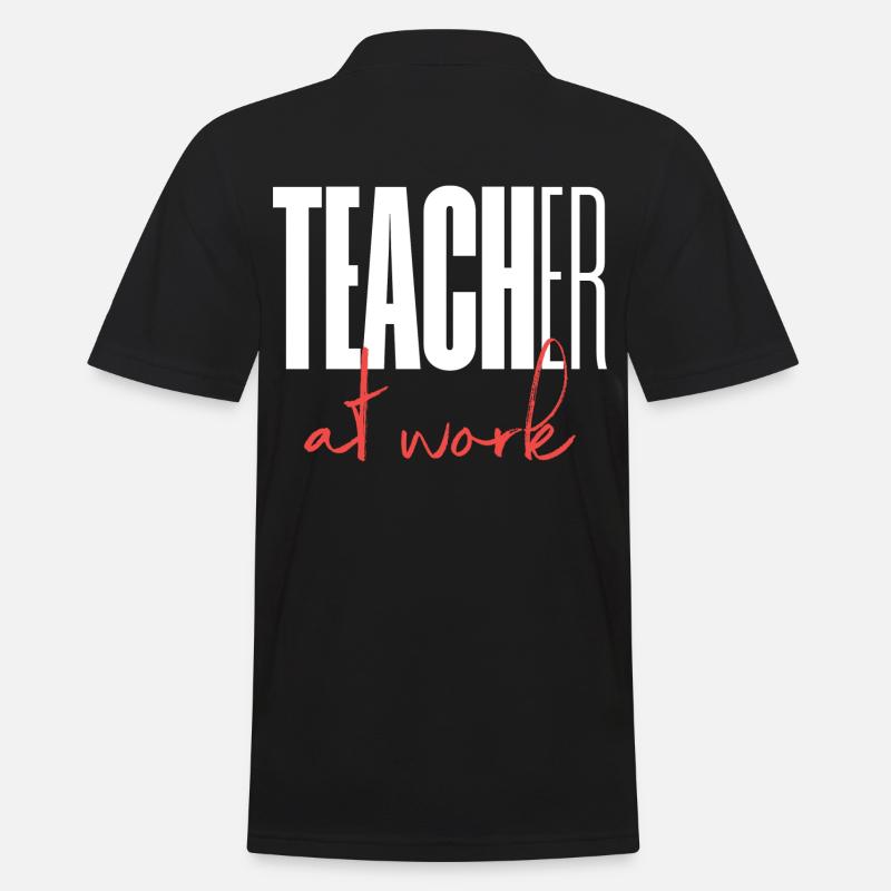 Teacher at work - Männer Poloshirt - Schwarz