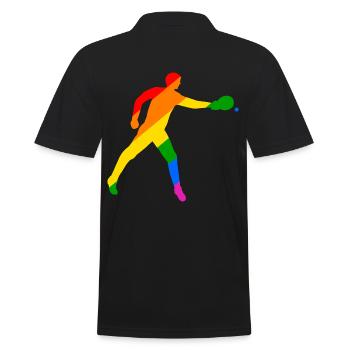 Colorful table tennis - Men's Polo Shirt - black - Back - Kai (181cm)