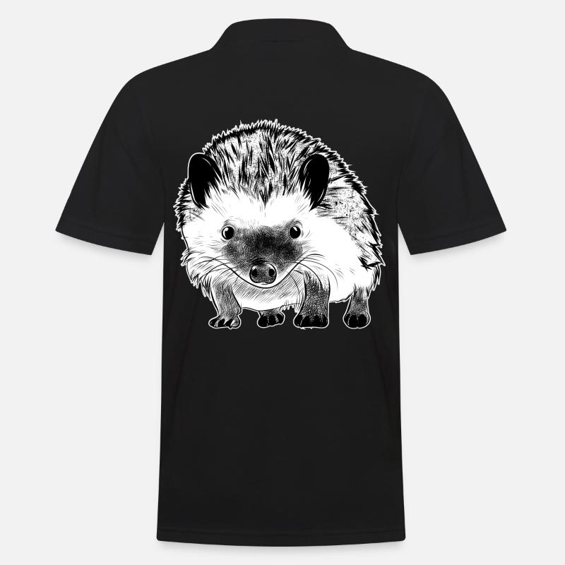 Igel Waldtier - Männer Poloshirt - Schwarz
