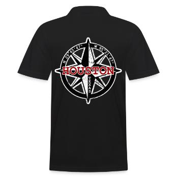 Compass Houston Texas TX USA GPS coordinates - Men's Polo Shirt - black - Back - Kai (181cm)