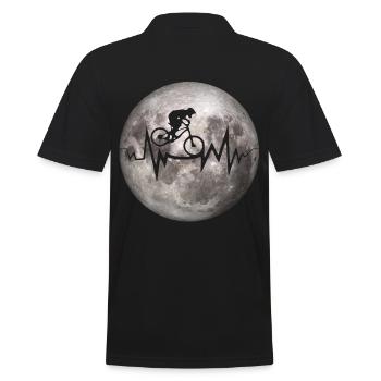Crazy MTB Moon Heartbeat - Men's Polo Shirt - black - Back - Kai (181cm)
