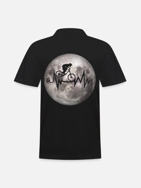 Crazy MTB Moon Heartbeat - Men's Polo Shirt - black