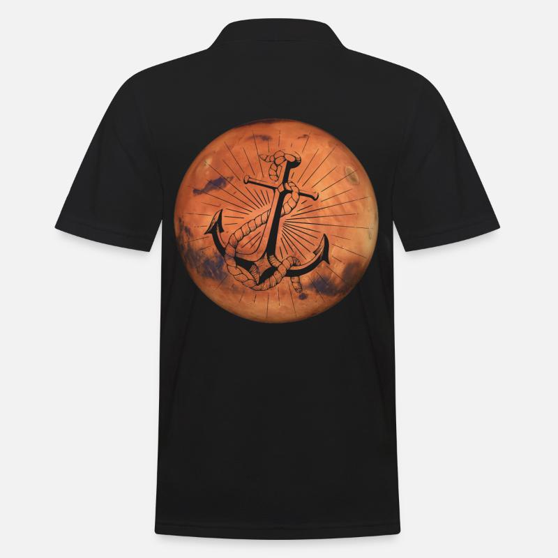 Crazy Mars - Anker - Männer Poloshirt - Schwarz