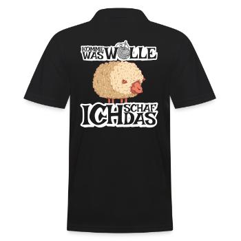 Komme was Wolle ich Schaf das - Männer Poloshirt - Schwarz - Hinten - Kai (181cm)