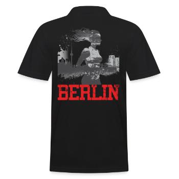 Berlin Marathon Runner Running Shirt for Women - Men's Polo Shirt - black - Back - Kai (181cm)