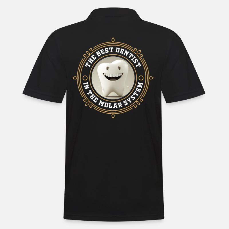 Best dentist in the molar system - bester Zahnarzt - Männer Poloshirt - Schwarz