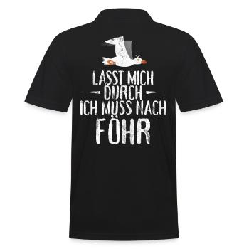 Lasst mich durch nach Föhr Möwe Sonne Strand Meer - Männer Poloshirt - Schwarz - Hinten - Kai (181cm)