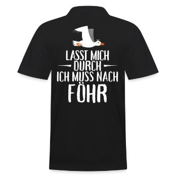 Lasst mich durch nach Föhr Möwe Sonne Strand Meer - Männer Poloshirt - Schwarz - Hinten - Kai (181cm)