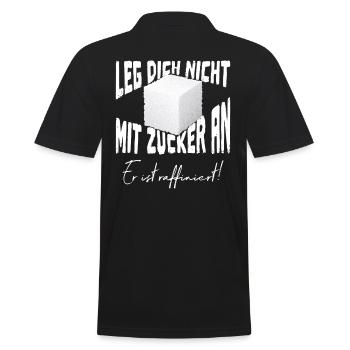Leg Dich nicht mit Zucker an er ist raffiniert - Männer Poloshirt - Schwarz - Hinten - Kai (181cm)