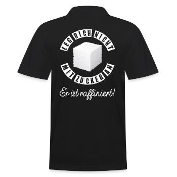 Leg Dich nicht mit Zucker an er ist raffiniert - Männer Poloshirt - Schwarz - Hinten - Kai (181cm)