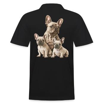 Famille de bouledogue français - Polo Homme - noir - Dos - Kai (181cm)