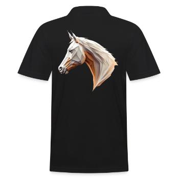 Polygon Pferdekopf Pferd horse head low poly - Men's Polo Shirt - black - Back - Kai (181cm)
