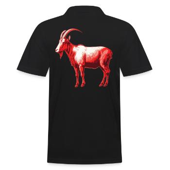Goat red and white - Men's Polo Shirt - black - Back - Kai (181cm)