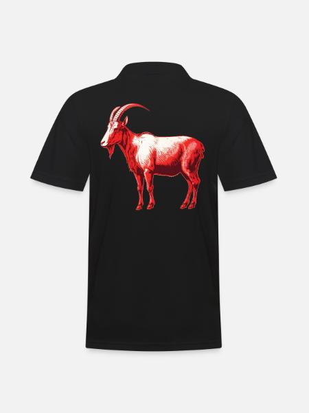 Goat red and white - Men's Polo Shirt - black