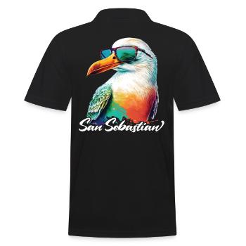Vacances à Saint-Sébastien Mouette colorée avec des lunettes de soleil - Polo Homme - noir - Dos - Kai (181cm)