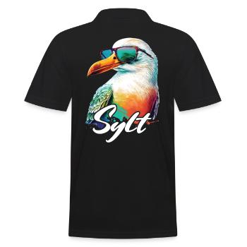 Sylt vacances mouette colorée fraîche avec des lunettes de soleil - Polo Homme - noir - Dos - Kai (181cm)
