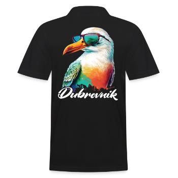 Dubrovnik Kroatien Urlaub coole Möwe Sonnenbrille - Männer Poloshirt - Schwarz - Hinten - Kai (181cm)