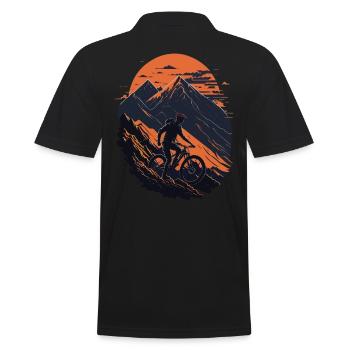 Mountainbike Downhill Mountainbiker - Männer Poloshirt - Schwarz - Hinten - Kai (181cm)