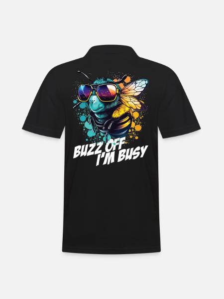 Bourdon avec des lunettes de soleil Buzz Off Je suis occupé - Polo Homme - noir