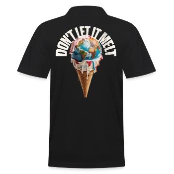 Fonte de la terre dans le cornet de crème glacée Ne le laissez pas fondre - Polo Homme - noir - Dos - Kai (181cm)