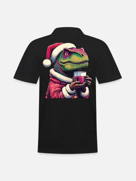 Raptor drinks mulled wine - Men's Polo Shirt - black