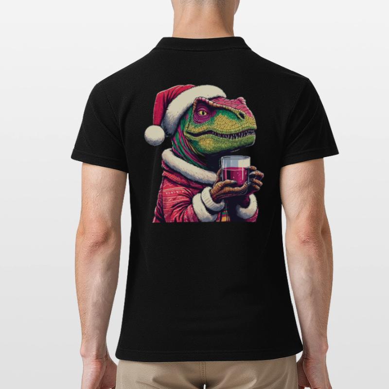 Raptor drinks mulled wine Men's Polo Shirt