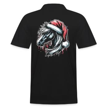 Cheval de Noël tête de cheval Graffiti Style - Polo Homme - noir - Dos - Kai (181cm)