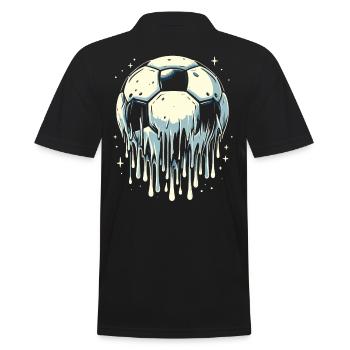 Melting Football - Men's Polo Shirt - black - Back - Kai (181cm)