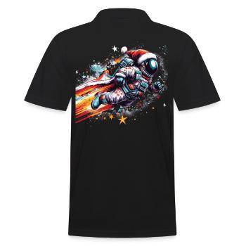 Super Père Noël en tant qu’astronaute dans l’espace - Polo Homme - noir - Dos - Kai (181cm)