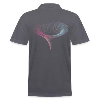 Black Hole Funnel in Space - Men's Polo Shirt - charcoal grey - Back - Nico (186cm)