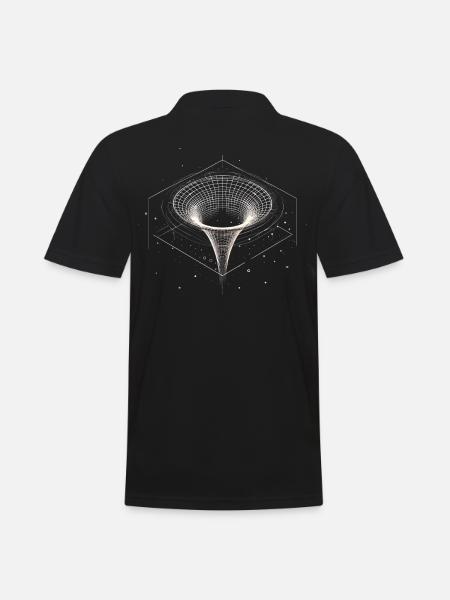 Schwarzes Loch Trichter im Weltraum - Männer Poloshirt - Schwarz