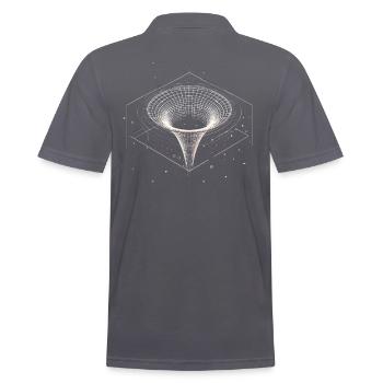 Schwarzes Loch Trichter im Weltraum - Männer Poloshirt - Anthrazit - Hinten - Nico (186cm)