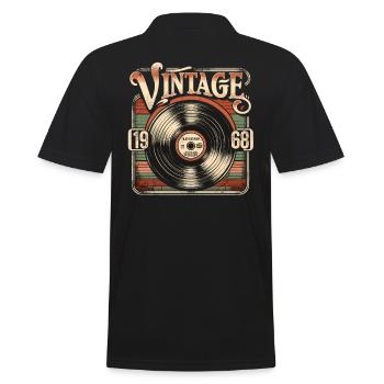 Retro Vinyl Vintage Legend 1968 Geburtstag - Männer Poloshirt - Schwarz - Hinten - Kai (181cm)
