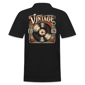 Retro Vinyl Vintage Legend 1962 Geburtstag - Männer Poloshirt - Schwarz - Hinten - Kai (181cm)