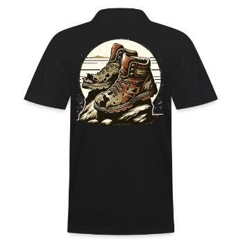 Old Hiking Boots Hiking Boots Outdoor Adventure - Men's Polo Shirt - black - Back - Kai (181cm)