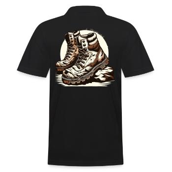 Old Hiking Boots Hiking Boots Outdoor Adventure - Men's Polo Shirt - black - Back - Kai (181cm)