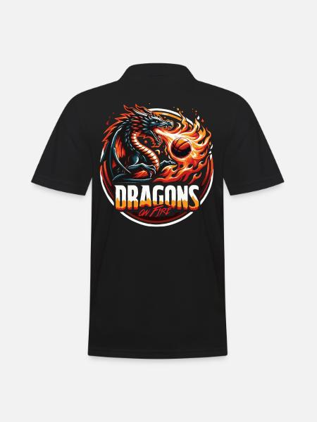 Dragons on Fire Basketball - Men's Polo Shirt - black