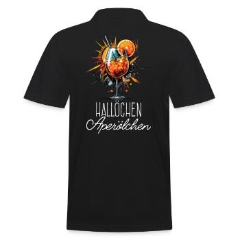 Hallöchen Aperölchen Cocktail Sommerparty Shirt - Männer Poloshirt - Schwarz - Hinten - Kai (181cm)