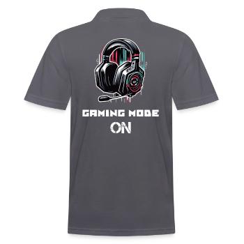 Gaming Mode On Gamer Sprüche Shirt - Männer Poloshirt - Anthrazit - Hinten - Nico (186cm)