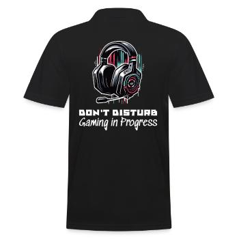 Gamer Shirt Don't disturb Gaming in Progress - Men's Polo Shirt - black - Back - Kai (181cm)