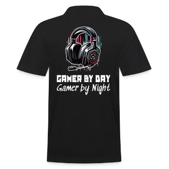 Gamer de jour comme de nuit Gaming Sleep Shirt - Polo Homme - noir - Dos - Kai (181cm)