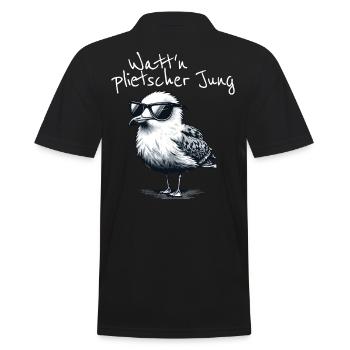 Watt’n plietscher Jung Norddeutsche Möwe Spruch - Polo Homme - noir - Dos - Kai (181cm)