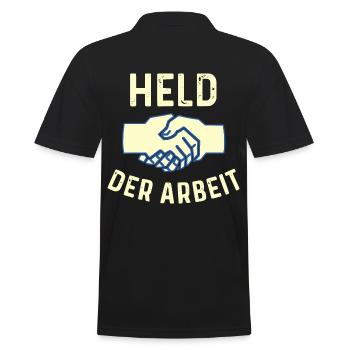 GDR - Hero of Work - Communist - Men's Polo Shirt - black - Back - Kai (181cm)