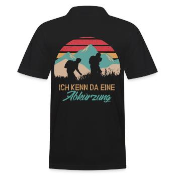 ICH KENN DA EINE .... Wandern - Retrocolor - Männer Poloshirt - Schwarz - Hinten - Kai (181cm)