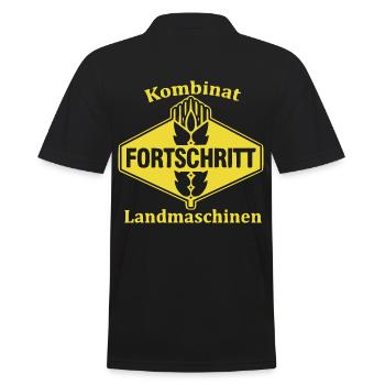 FORTSCHRITT DDR Kombinat Landmaschinen - Männer Poloshirt - Schwarz - Hinten - Kai (181cm)