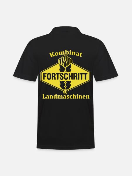 FORTSCHRITT DDR Kombinat Landmaschinen - Männer Poloshirt - Schwarz