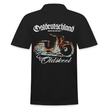 Simson Schwalbe - Ostdeutschland Oldskool - Männer Poloshirt - Schwarz - Hinten - Kai (181cm)
