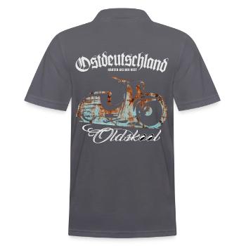Simson Schwalbe - Ostdeutschland Oldskool - Männer Poloshirt - Anthrazit - Hinten - Nico (186cm)