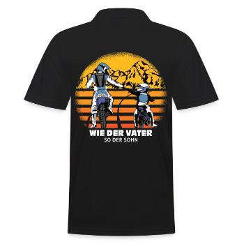 Wie der Vater so der Sohn Papa und Sohn - Männer Poloshirt - Schwarz - Hinten - Kai (181cm)