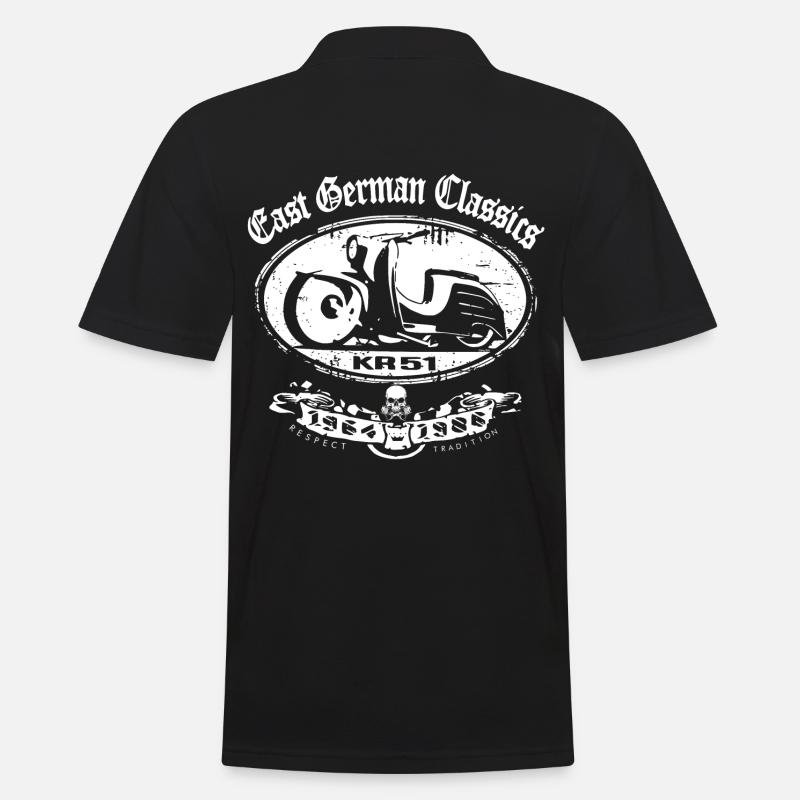 East German Classics - KR51 - Simson Schwalbe - Männer Poloshirt - Schwarz
